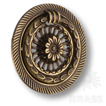 Ручка кольцо на подложке классика, старая бронза  (15.250.52.04)