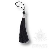 Кисточки для мебельных ручек, чёрный/глянцевый хром (TASSEL-10-BLACK)