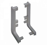 Комплект открытых заглушек для профиля L-образного 4464, цвет серый металлик (PL.03.4100.AL)