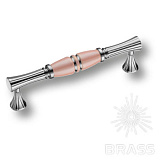 Ручка скоба, глянцевый никель 128 мм (2202-51-128-PINK PEARL-SI)
