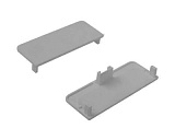 Комплект закрытых заглушек для профиля C-образного 4466, цвет серый металлик (PL.03.3200.AL)