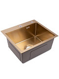 Мойка кухонная, размер: 500x450 mm, золотая 201 сталь с сифоном в комплекте  (SP(Pr)5045/SG)