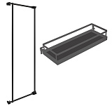 • Комплект Тандем Сайд 450 мм, H 1100, Арена СТИЛЬ, Рама + 4 полки, цвет АНТРАЦИТ, цвет дна Антрацит, антислип (0036389846) (0036389846)