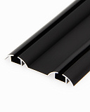 Нижний профиль-направляющая, 2 трека, цвет чёрный матовый 5,8 м  (366/Bl) Нижний профиль-направляющая, 2 трека, цвет чёрный матовый 5,8 м  (366/Bl)