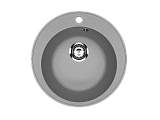 Мойка кухонная врезная из искусственного камня круглая Ø475 мм, глубина 170 мм, цвет светло-серый, без сифона (PR-M-475-03)
