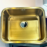 Мойка кухонная прямоугольная, размер 550x450 мм, в комплекте с арматурой, золотая (SP(Pr)5545/2/SG)